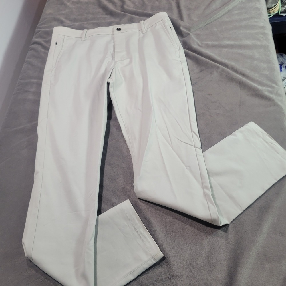 LRD Performance Men Light Grey Stretch Golf Chino Pants 32x32 Cotton Nylon Blend